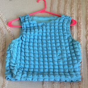 Amazon Blue Textured Tank Top